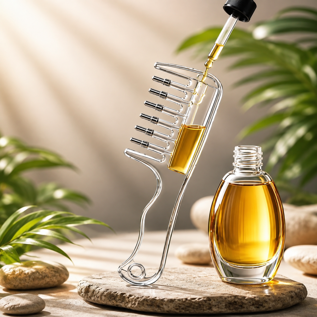 Scalp Care Applicator Comb — Oil & Serum Guide for Hair and Beard