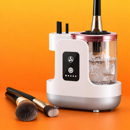 Electric Makeup Brush Cleaner — Washes, Dries & UV-Sterilises in 60 Seconds