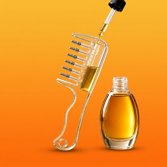 Clear scalp applicator comb for hair and beard oil