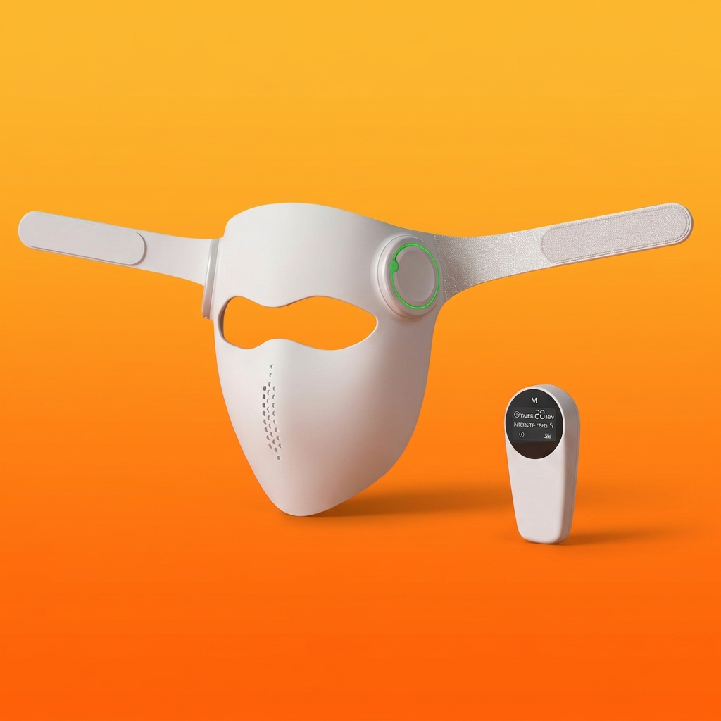 LED light therapy mask with five light modes, wireless and rechargeable