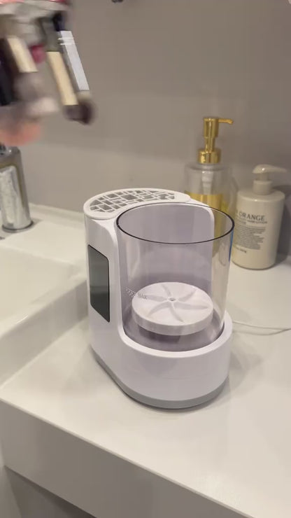 Electric Makeup Brush Cleaner — Washes, Dries & UV-Sterilises in 60 Seconds